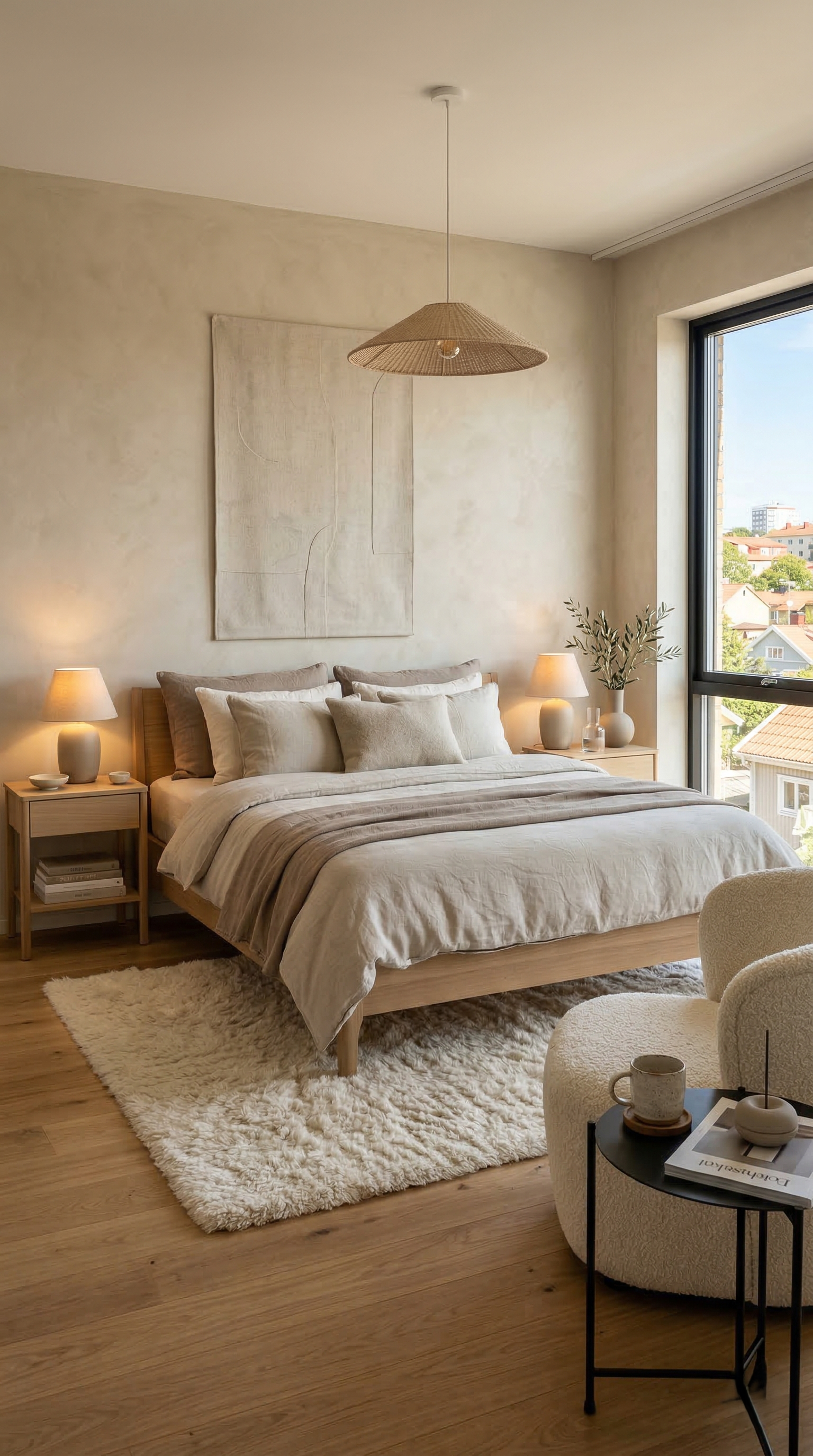 Warm Organic Minimalist Oasis Bedroom